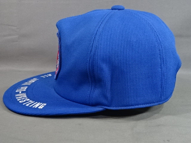 【Giant Baba hand signed autograph 】All day Pro Wrestling Logo Patch Cap (1) (Blue)