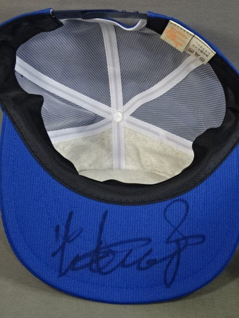 【Giant Baba hand signed autograph 】All day Pro Wrestling Logo Patch Cap (1) (Blue)