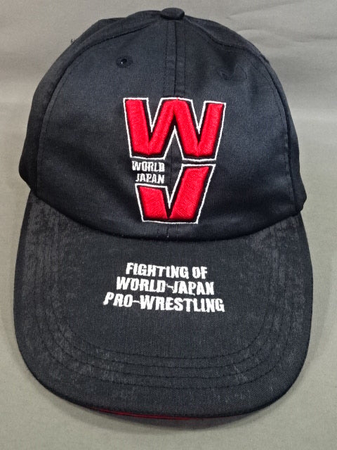 WJプロレス ロゴ レザー風キャップ