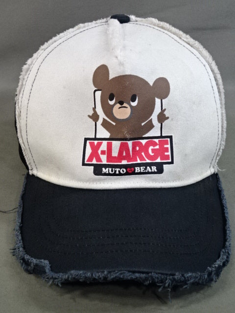 武藤敬司 X-LARGE×武藤ベア メッシュキャップ①(ホワイト×ブラック)