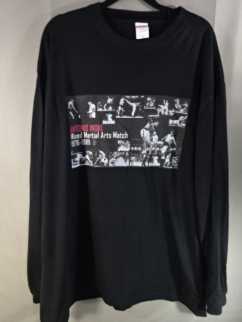 アントニオ猪木  異種格闘技戦 ピクチャー ロングスリーブTシャツ①(ブラック)