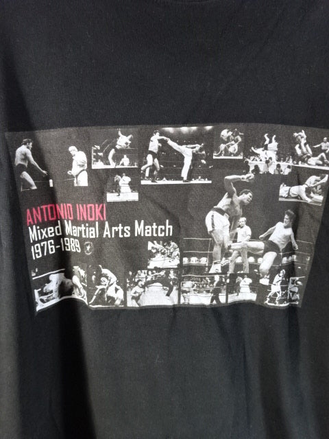 アントニオ猪木 異種格闘技戦 ピクチャー ロングスリーブTシャツ①(ブラック)