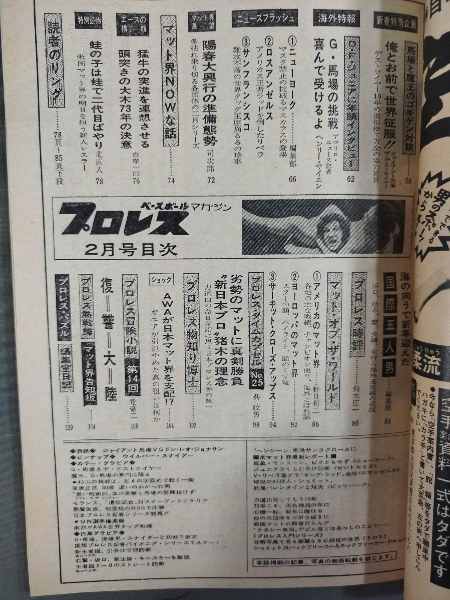 月刊プロレス 1973年2月号