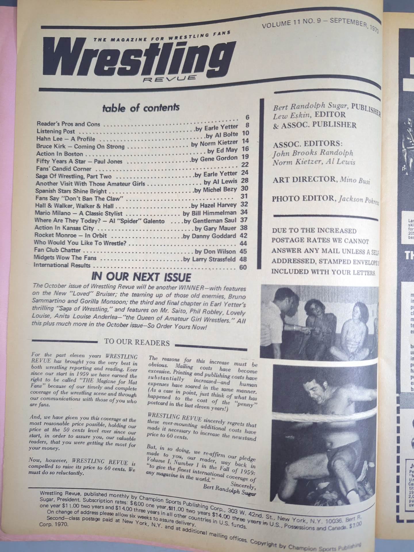 Wrestling REVUE 1970年9月号