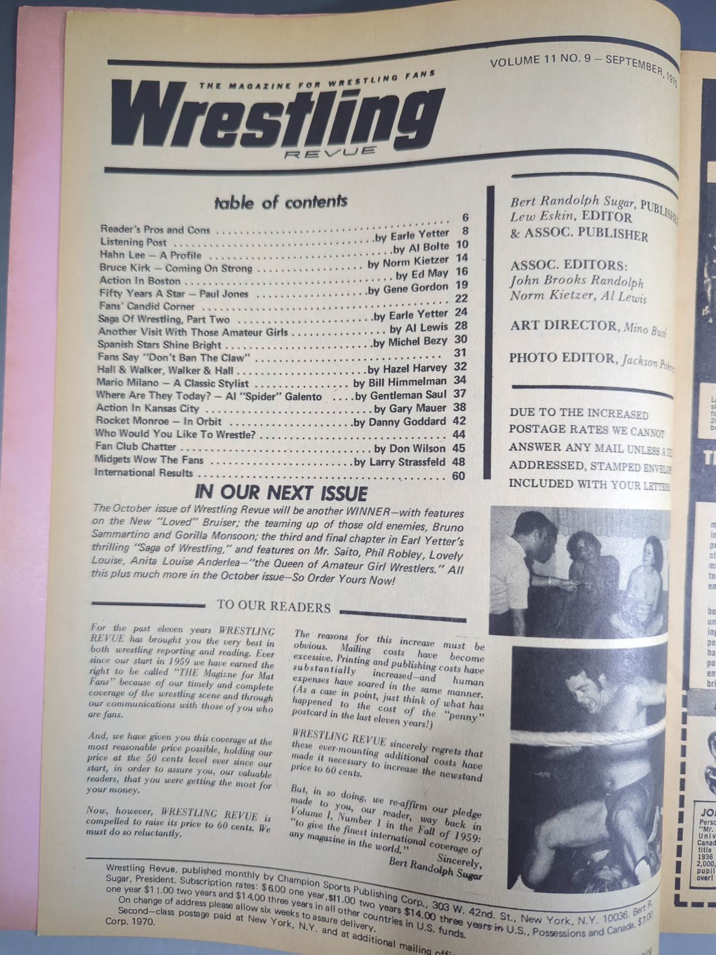 ★日本語解説付★Wrestling REVUE 1970年9月号