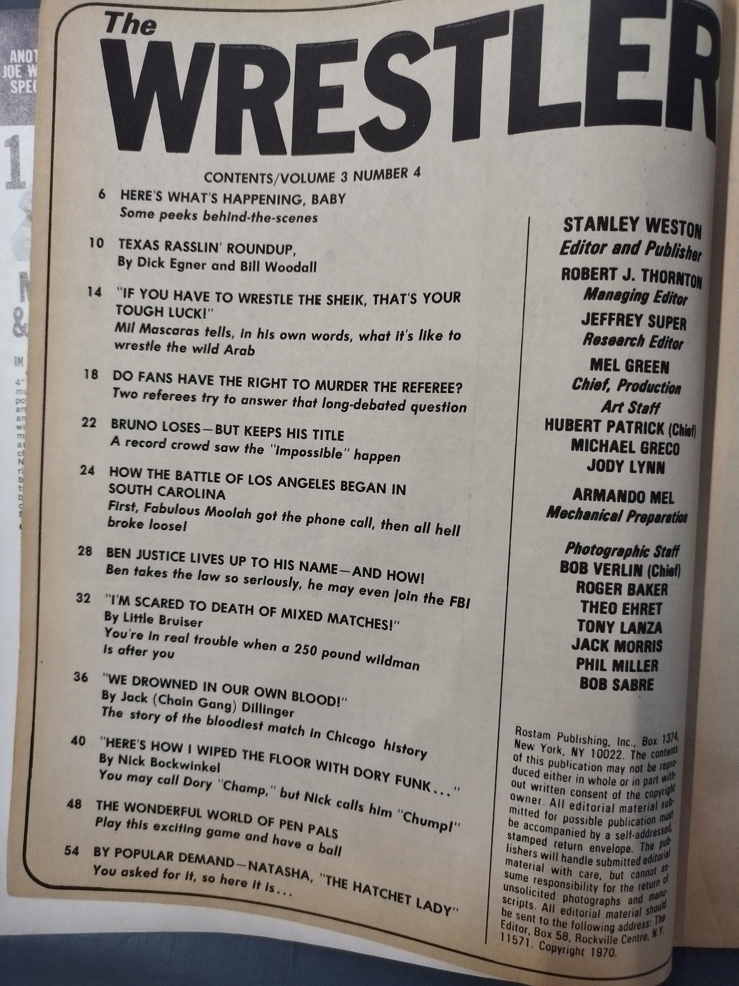 THE Wrestler 1970年9月号