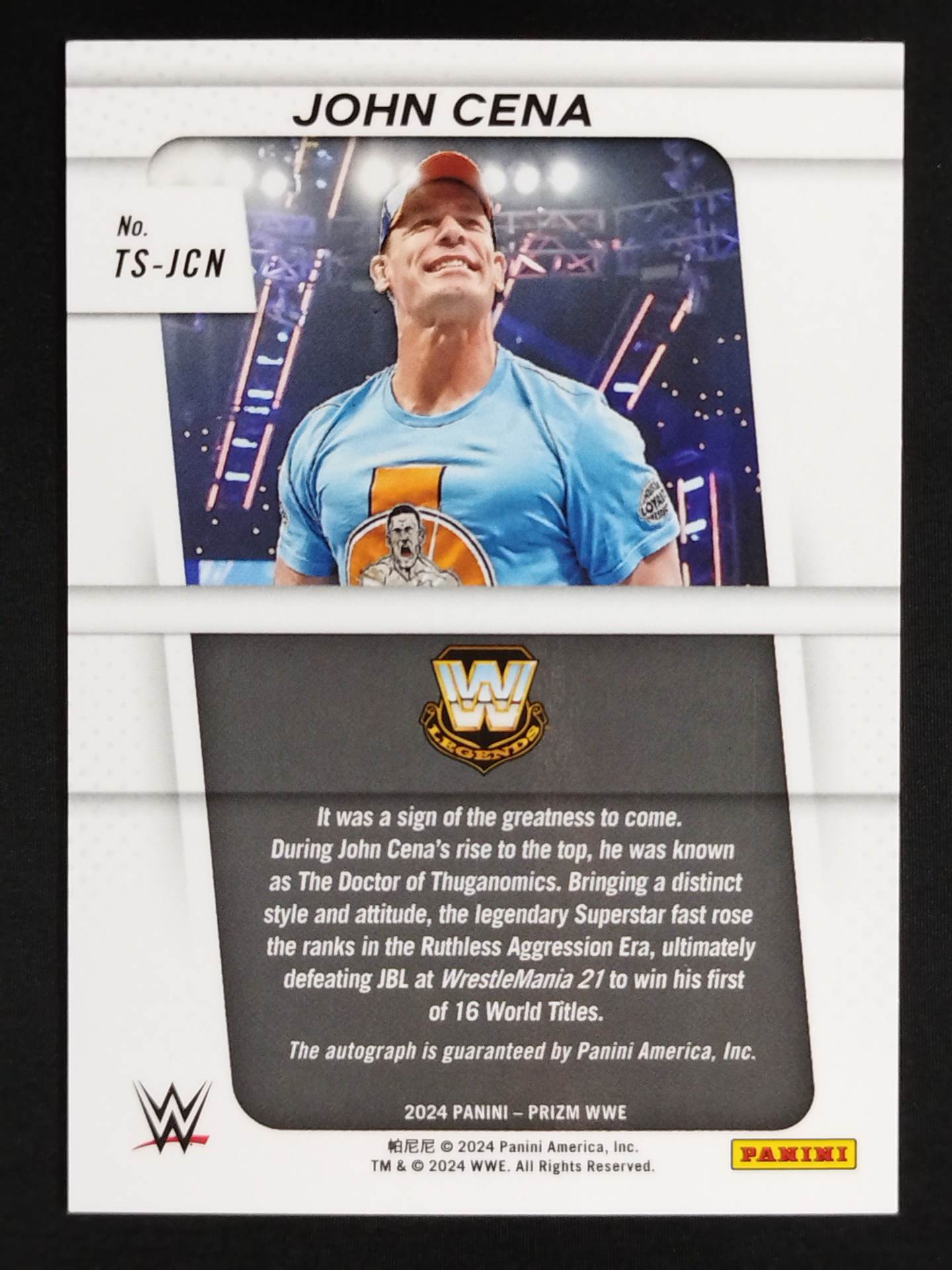 2024 PANINI ジョン・シナ 公式サインカード