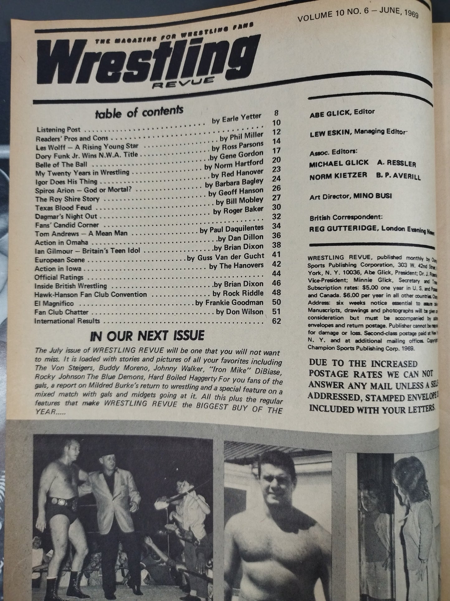 Wrestling REVUE 1969年6月号