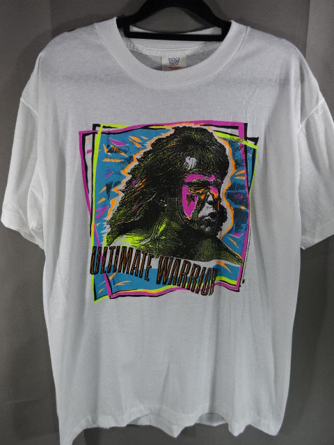 アルティメット・ウォリアー イラストTシャツ①(WWF/ホワイト)