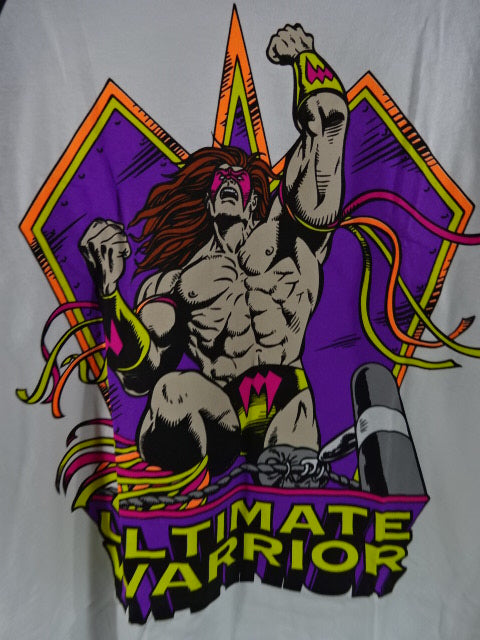 アルティメット・ウォリアー イラスト 七分袖Tシャツ①(WWE/ホワイト×ブラック)