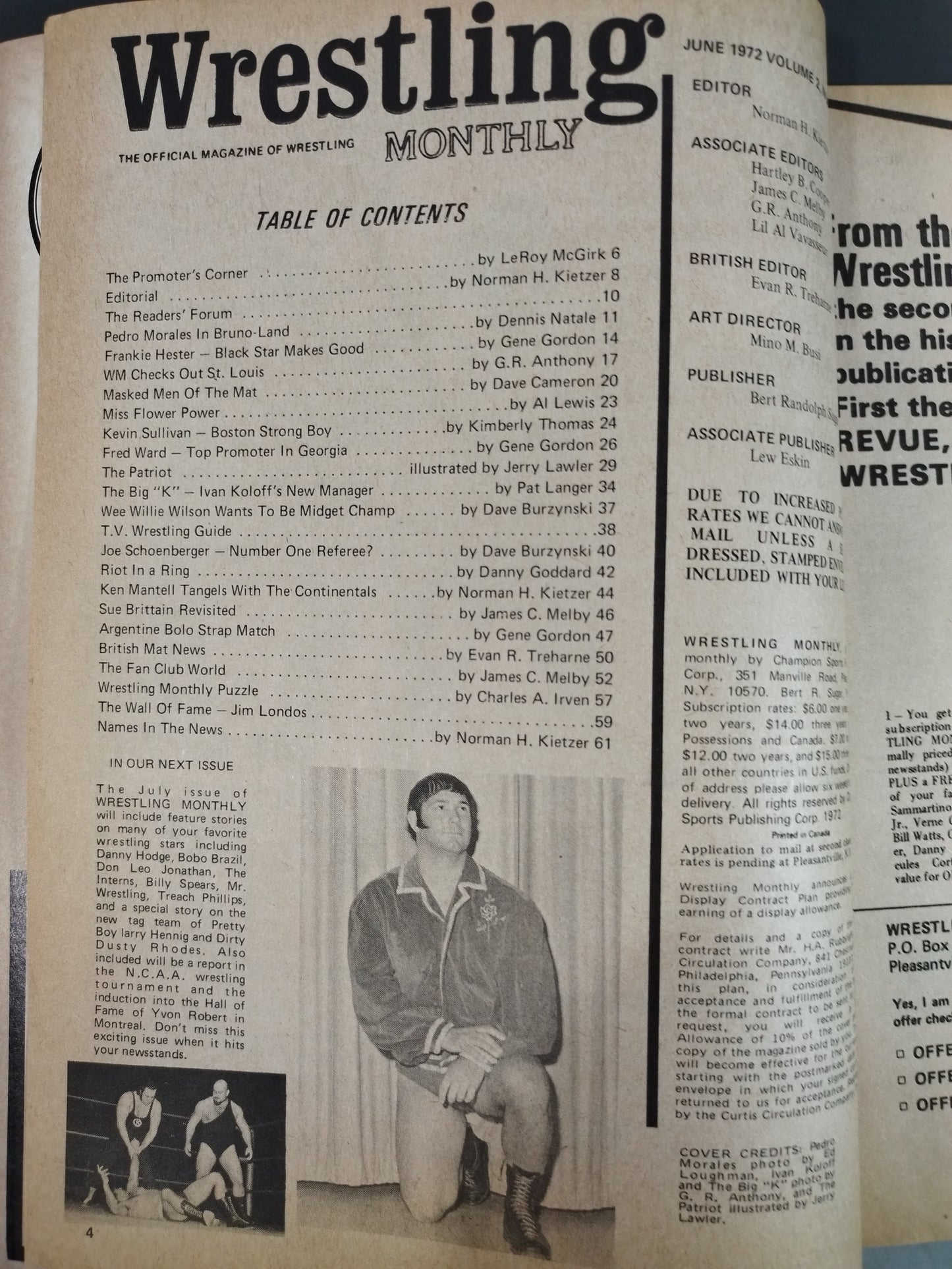 Wrestling MONTHLY 1972年6月号