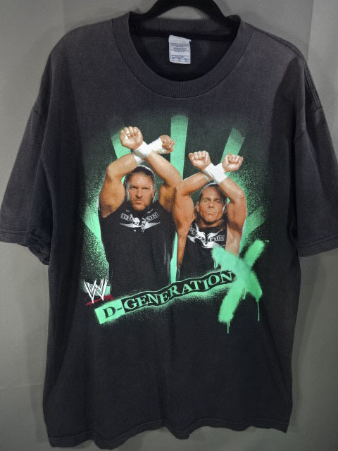 D-GENERATION X ショーン・マイケルズ&トリプルH ピクチャーTシャツ①(WWE / ブラック)