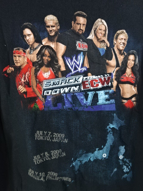 SMACKDOWN ECW LIVE 2009 ピクチャーTシャツ
