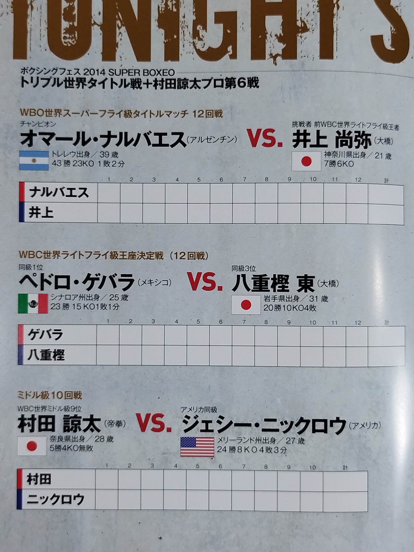 【ホルヘ・リナレス 直筆サイン入り】井上尚弥&八重樫東&ホルヘ・リナレス トリプル世界タイトルマッチ