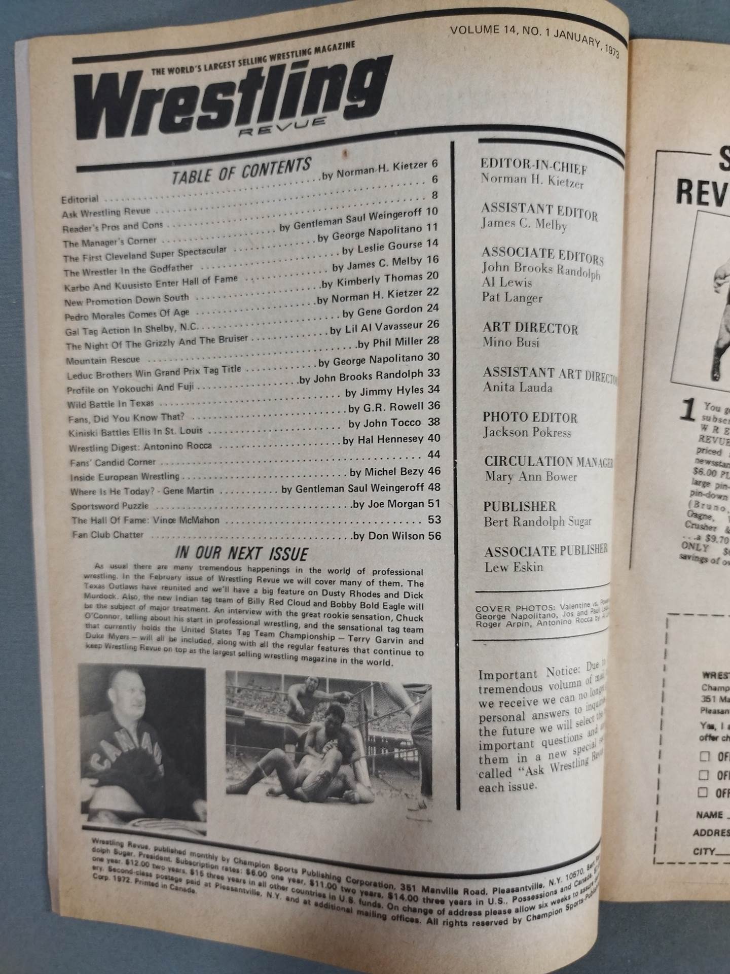 Wrestling REVUE 1973年1月号