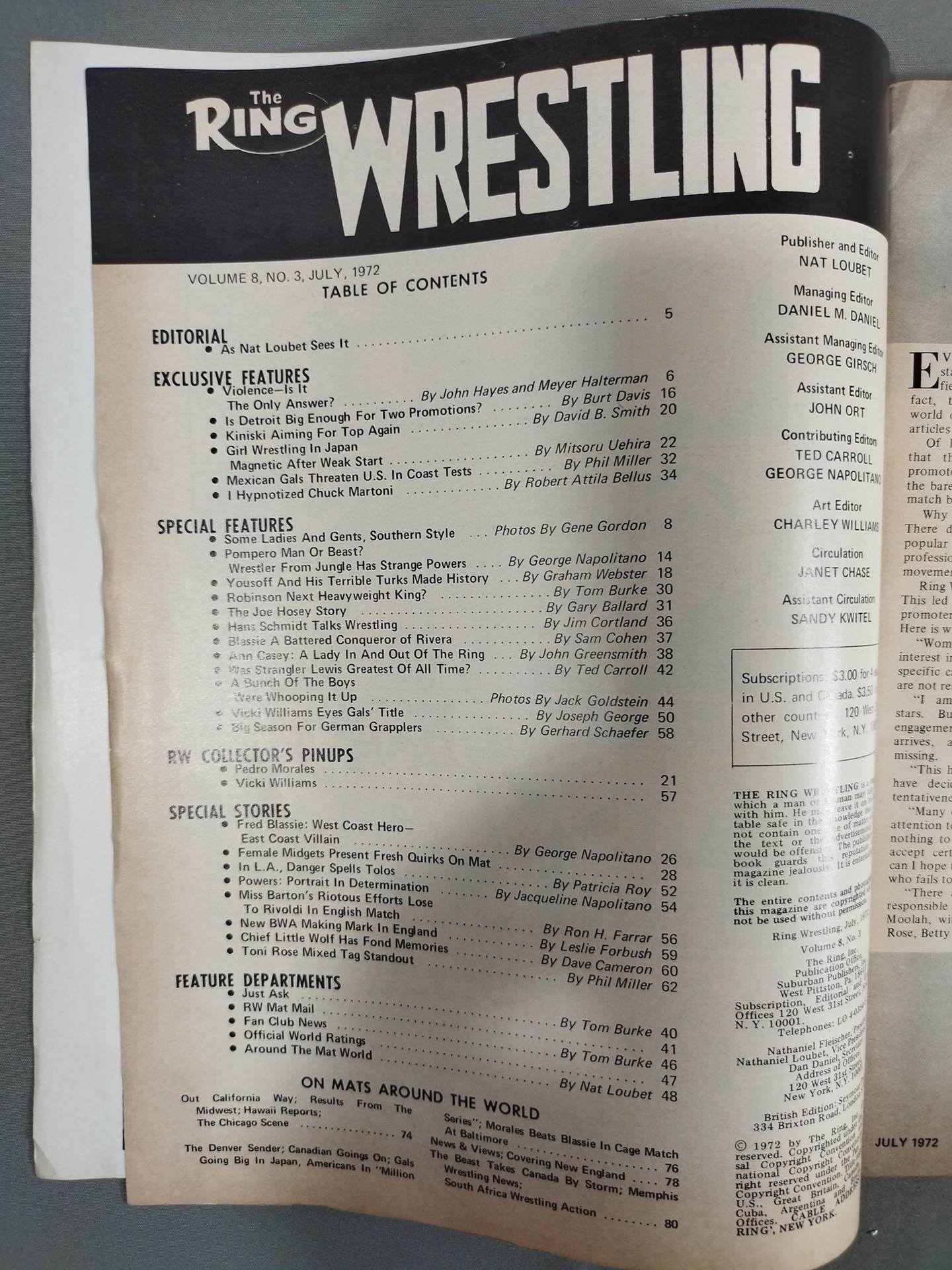 【The RING】WRESTLING 1972年7月号