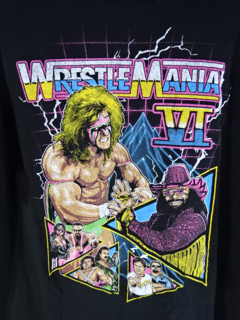 WrestleMania 6 Picture T-Shirt (1) (WWE/Black)