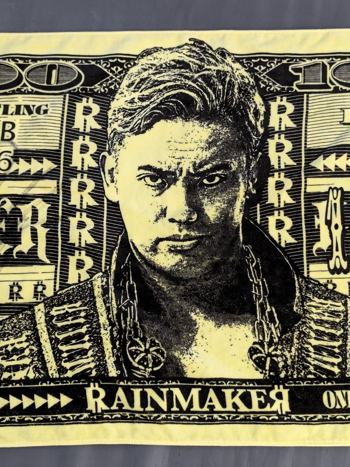 【hand signed autograph】 Kazuchika Okada "6th Rainmaker Dollar" Bath Towel