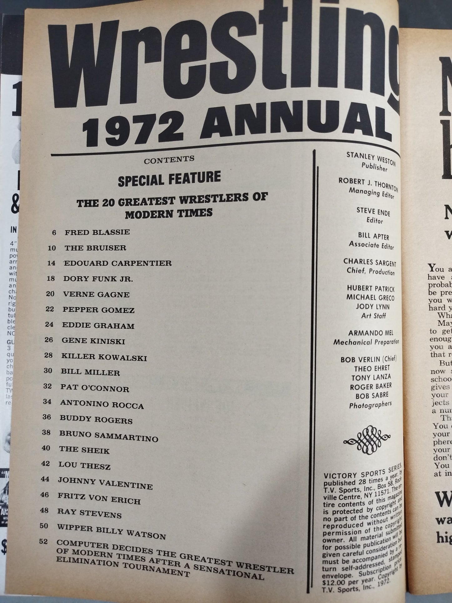 Wrestling 1972 ANNUAL ♯1