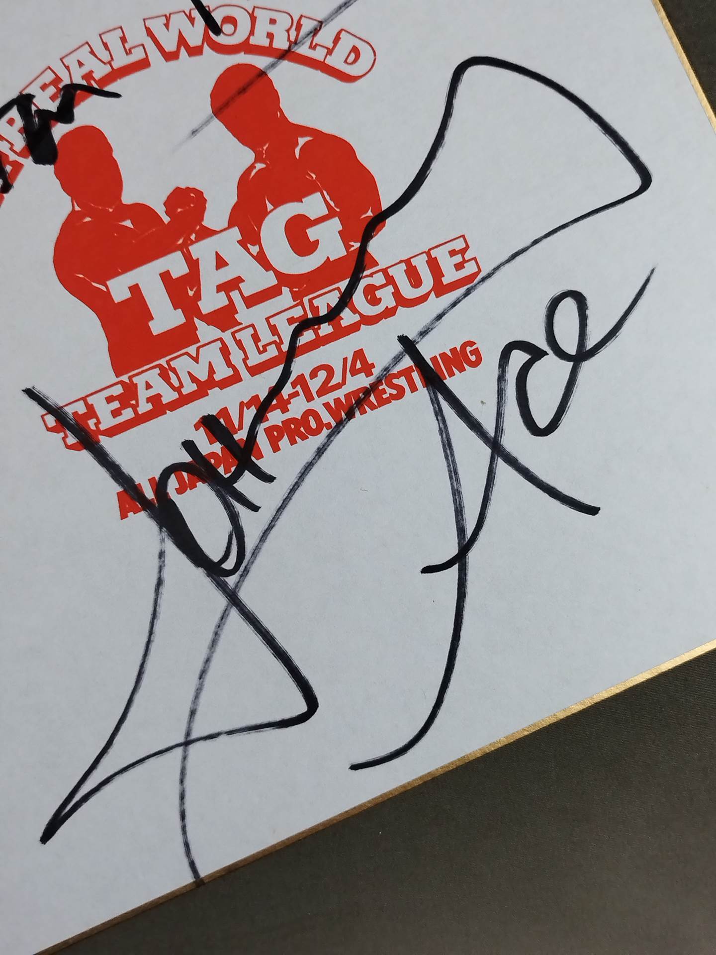 Stan Hansen and Johnny Ace (92 Real World Tag League ) Shikishi ( Autograph board ) )