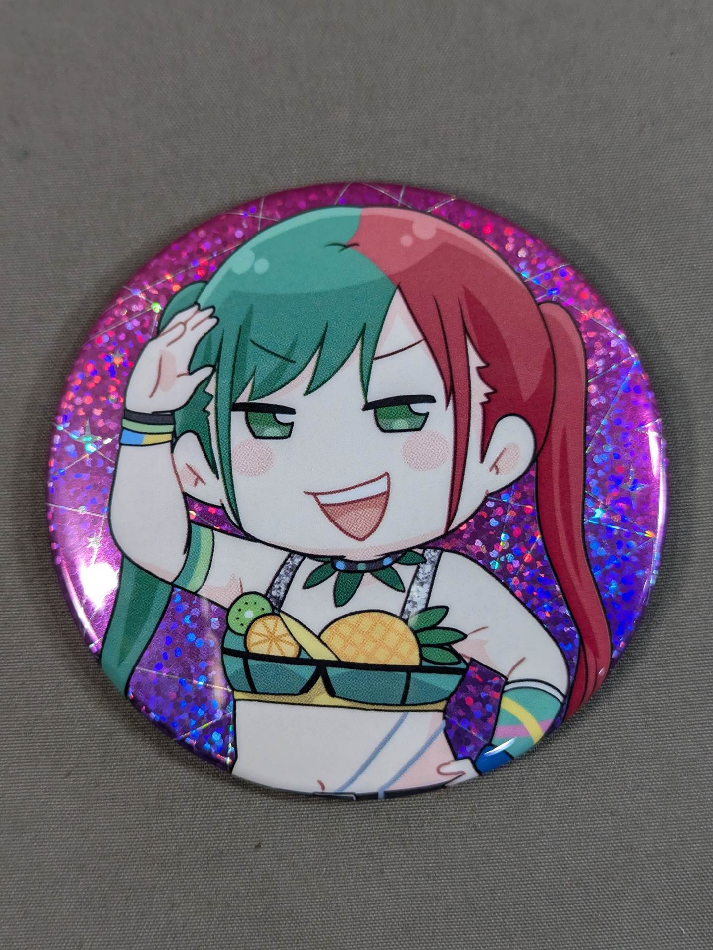 Yuna Mizumori Random Illustration PinBack button Illustration by Tanukichi