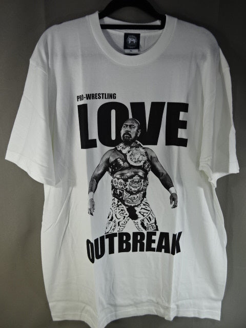 武藤敬司 OUTBREAK Tシャツ①(ホワイト)