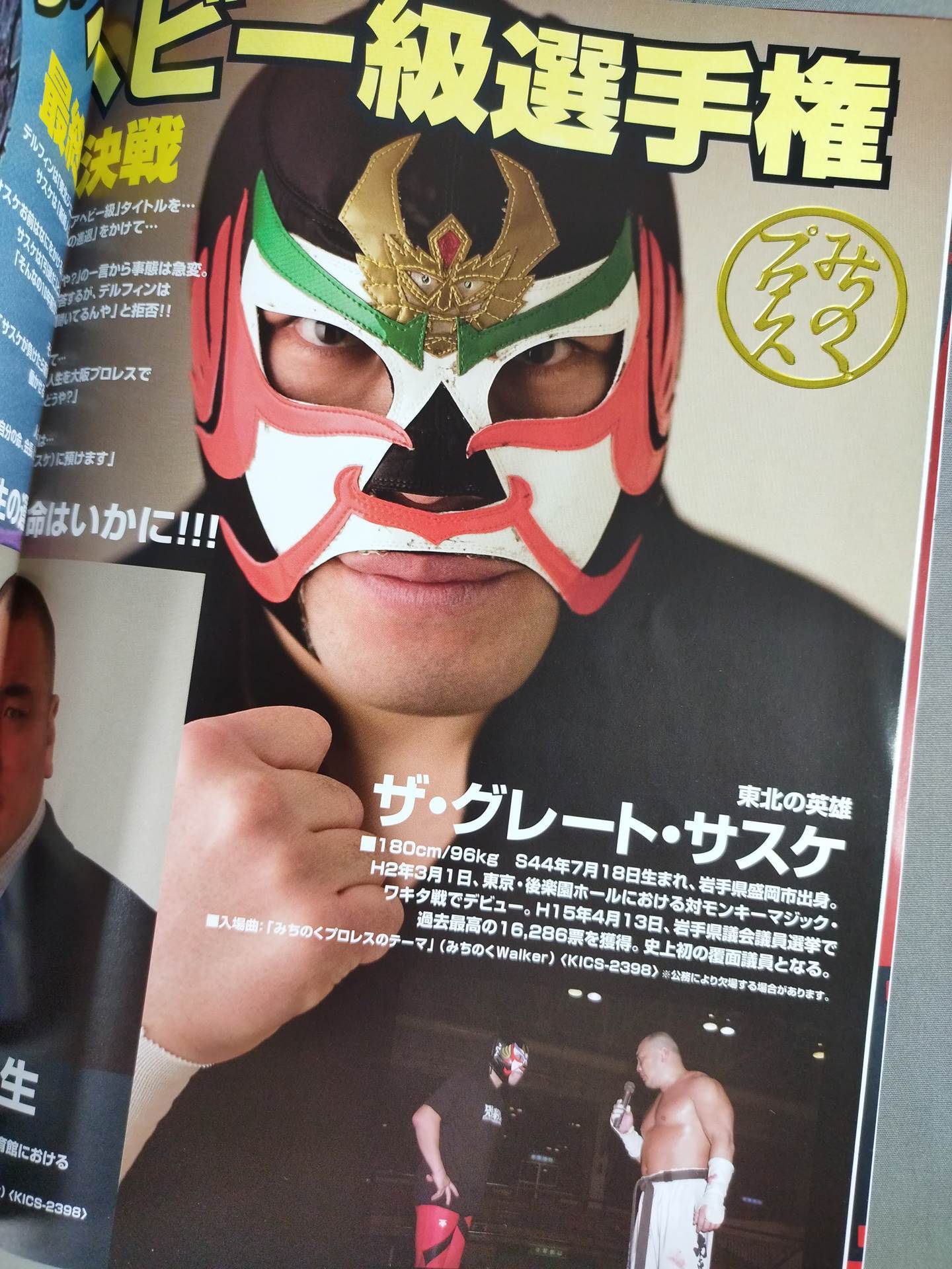 ★サスケvsデルフィン 東北Jr戦★ みちのくプロレス オフィシャルパンフレット Vol.107