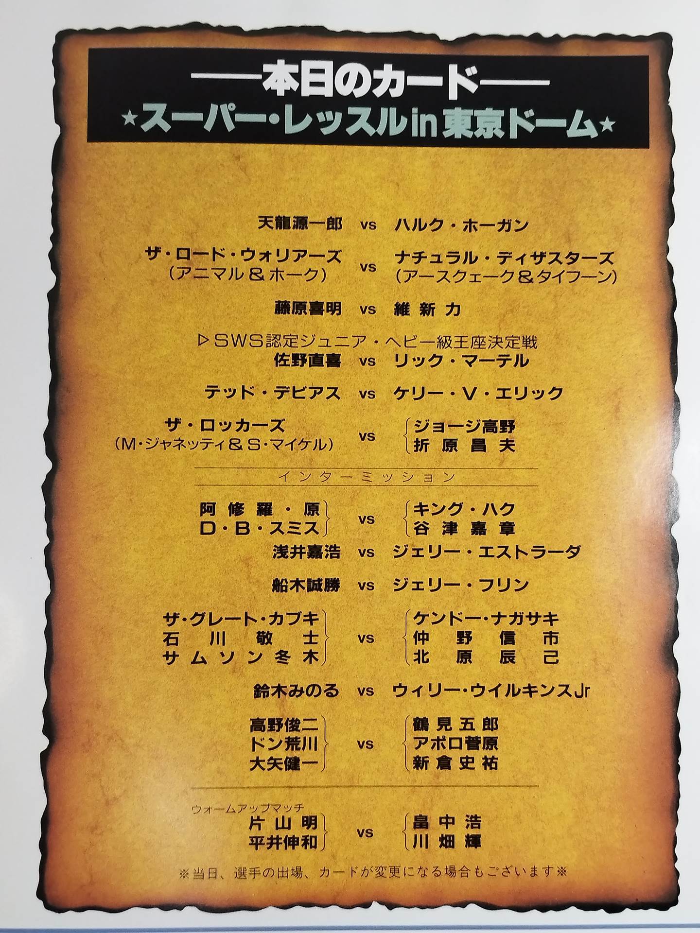SWS / スーパーレッスル in TOKYO DOME