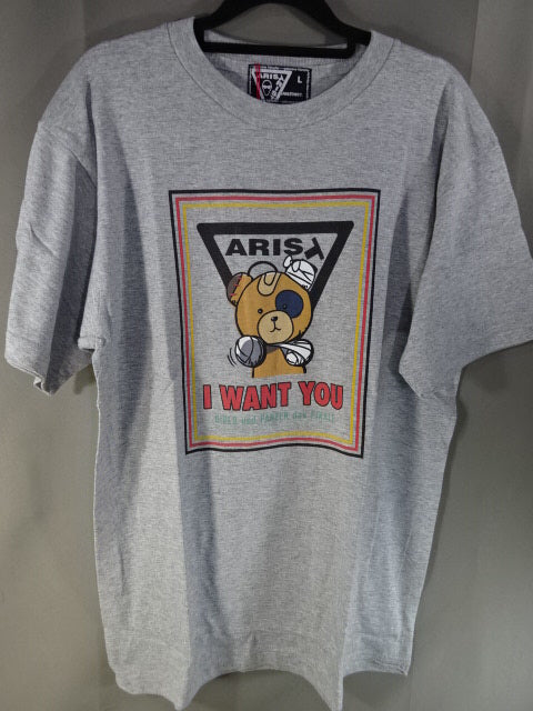 ARISTRIST×ガルパン ボコ ”GOD DAMN” Tシャツ②(グレー)