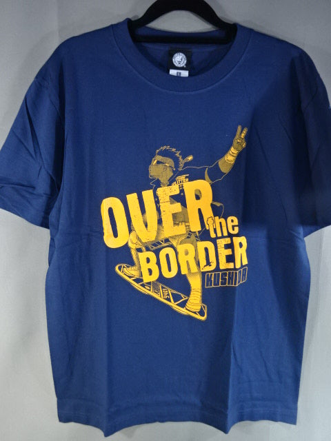 KUSHIDA OVER THE BORDER Tシャツ(ネイビー×オレンジ)