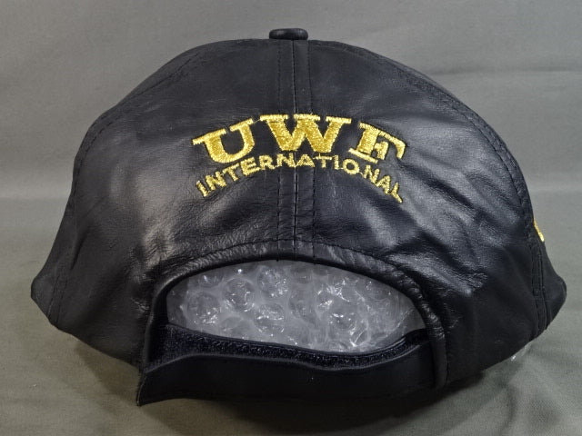 U.W.F.インターナショナル レザーキャップ①(牛本革/ブラック)