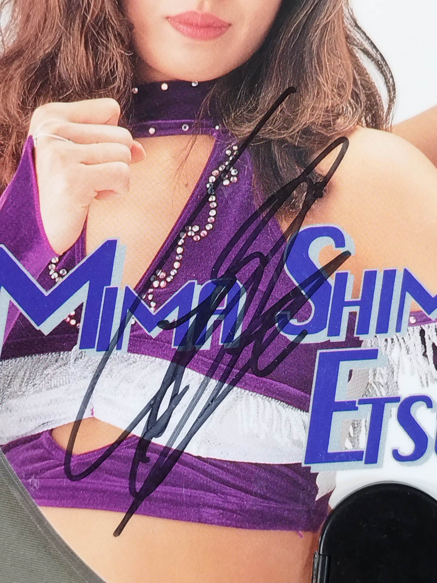 【Mima Shimoda hand signed autograph 】Las Cachoras Orientales Mini Uchiwa (paper fan)
