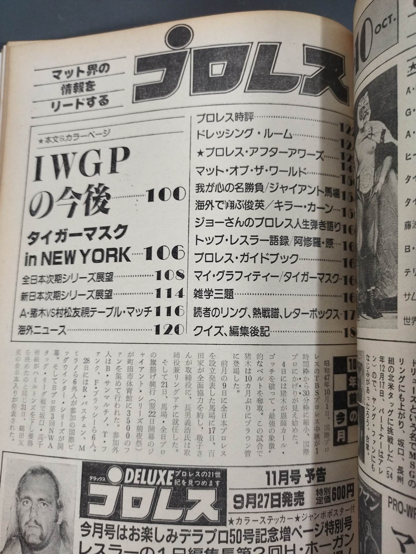 Monthly Pro Wrestling October 1982 issue