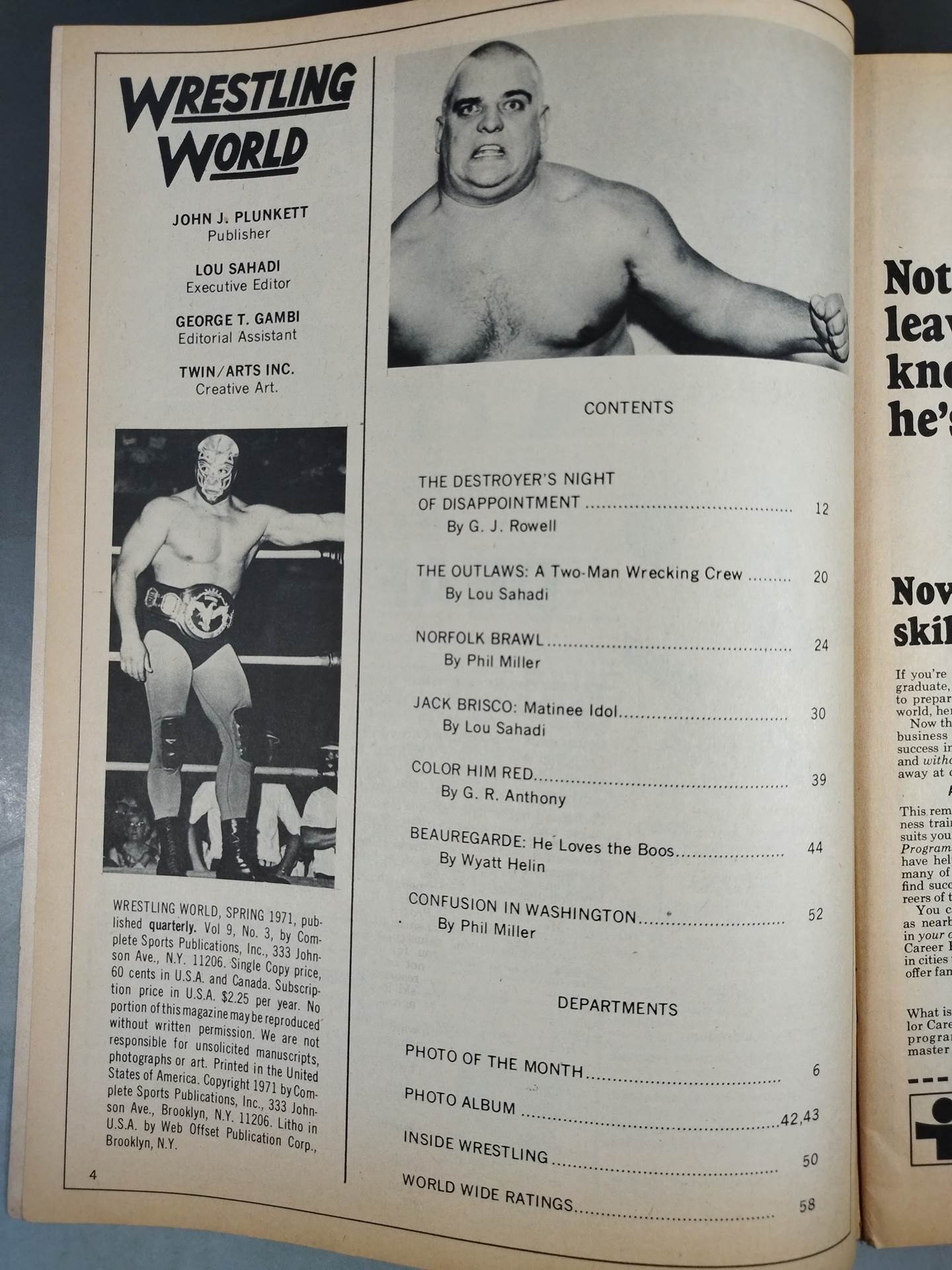 Wrestling WORLD 1971 SPRING