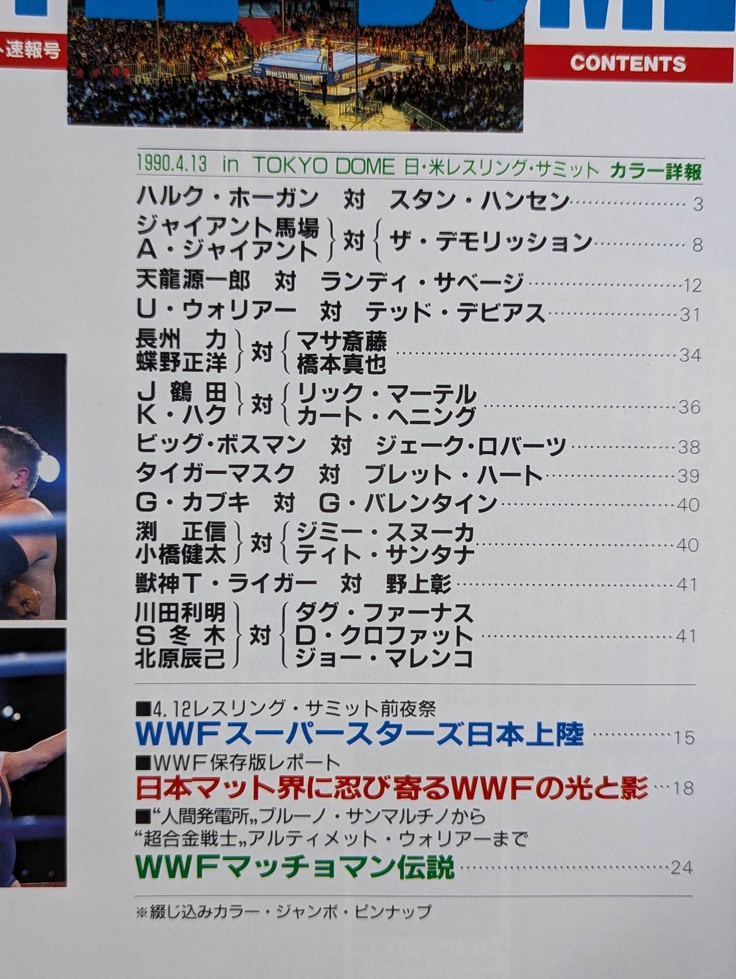 ゴング増刊号 日・米レスリングサミット BATTLE DOME