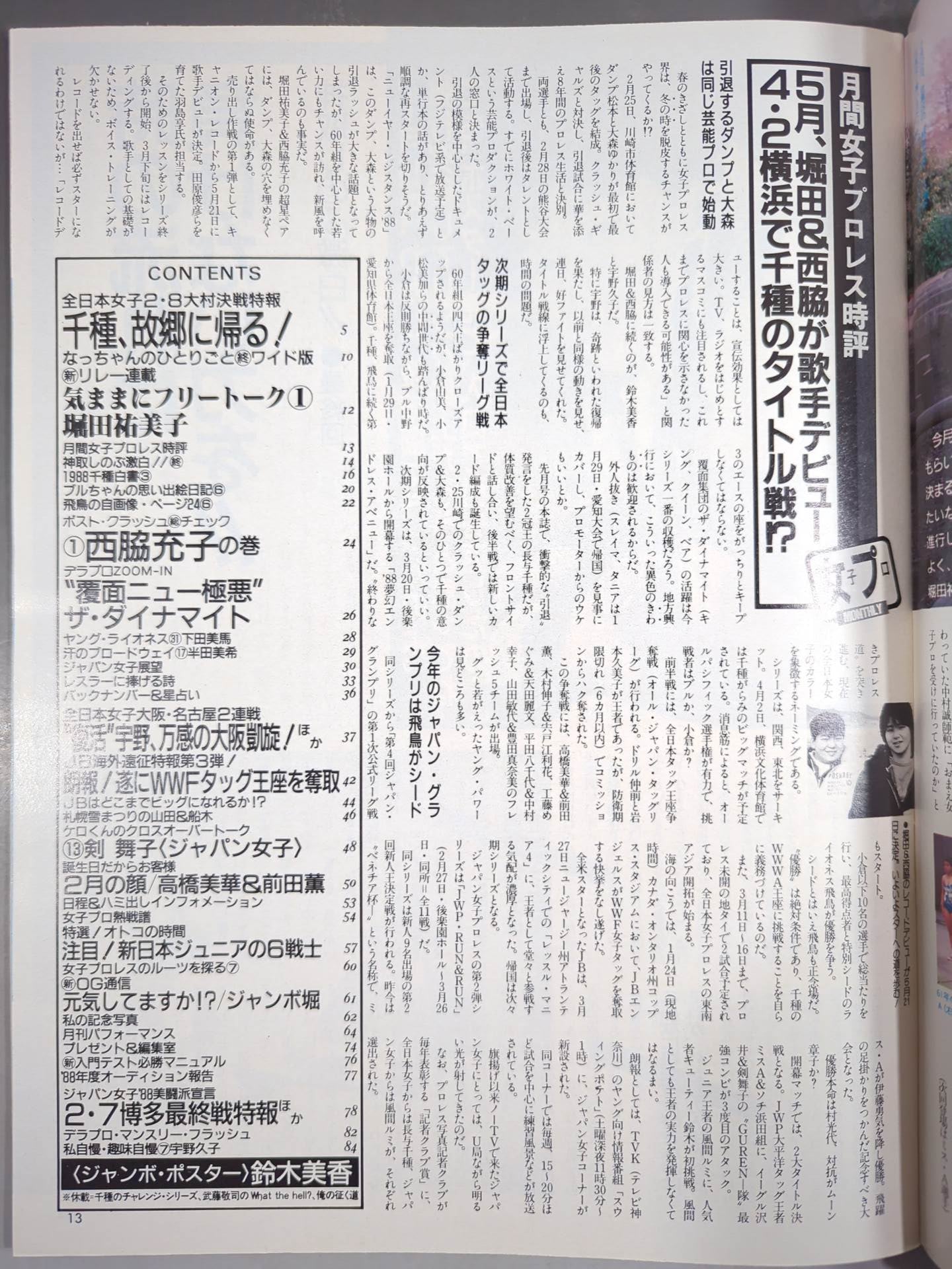 デラックスプロレス 1988年4月号