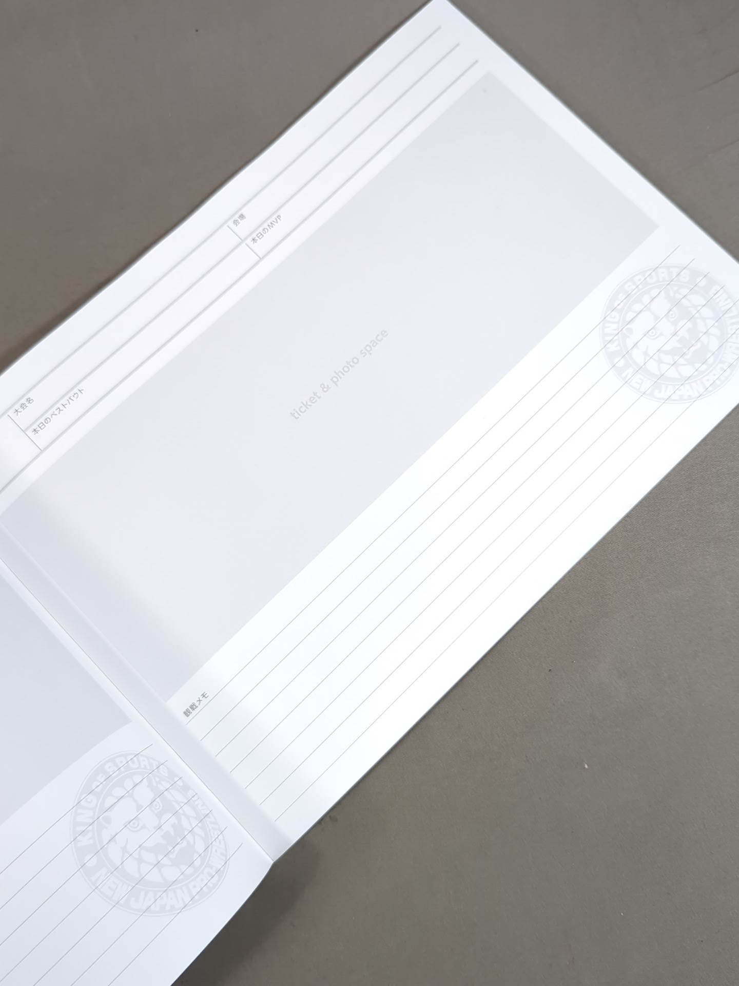 New Japan Pro Wrestling  Original Logbook