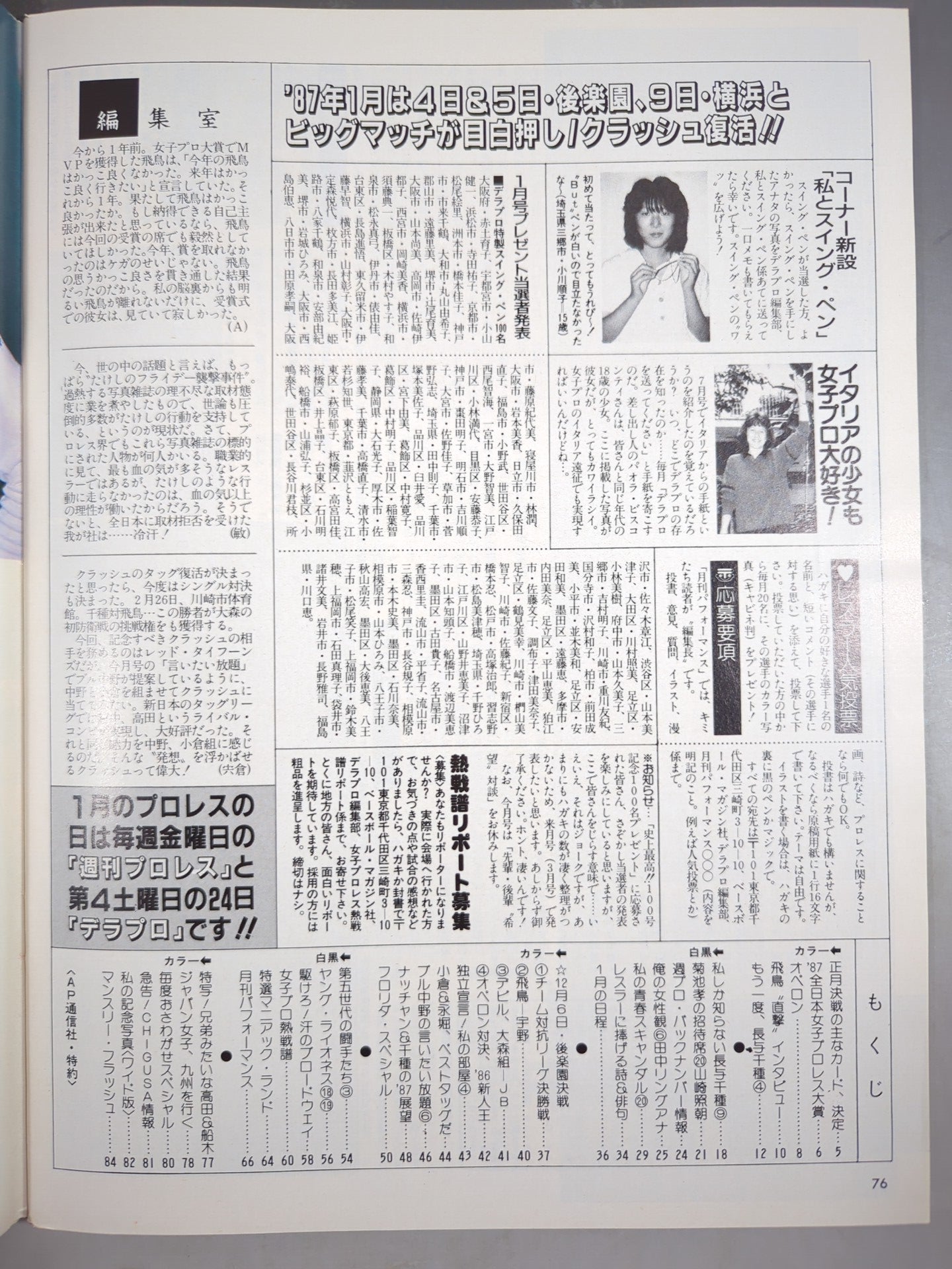 デラックスプロレス 1987年2月号