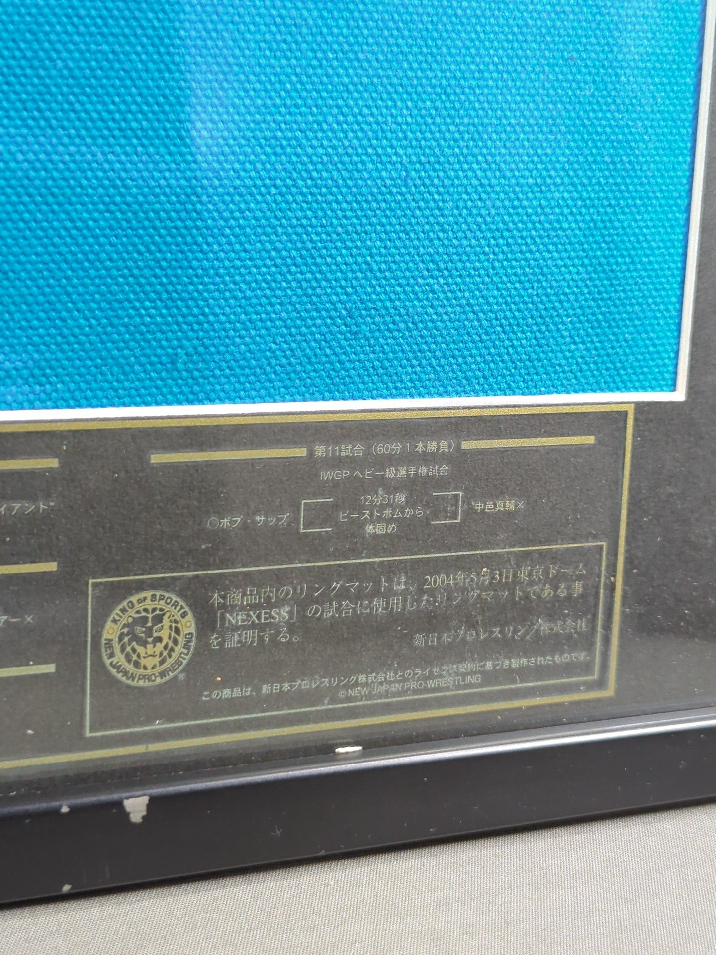 New Japan Pro Wrestling 【2004.05.03 NEXESS TOKYO DOME】 worn by him ring mat