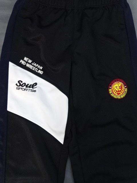 新日本プロレス×SOUL SPORTS ライオンマーク ジャージパンツ①(ブラック)