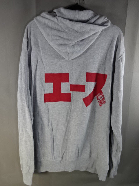 Hiroshi Tanahashi Zip Hoodie ( Grey ×Red)