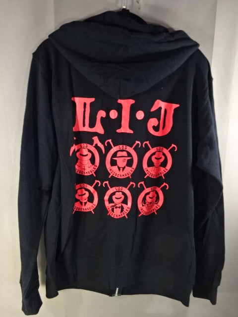 L・I・J×AGUILA ジップパーカー(ブラック×レッド)