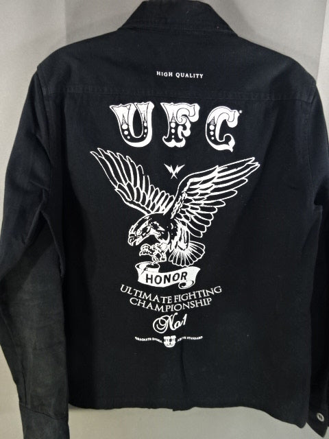 UFC オープンカラーロングスリーブシャツ①(ブラック)