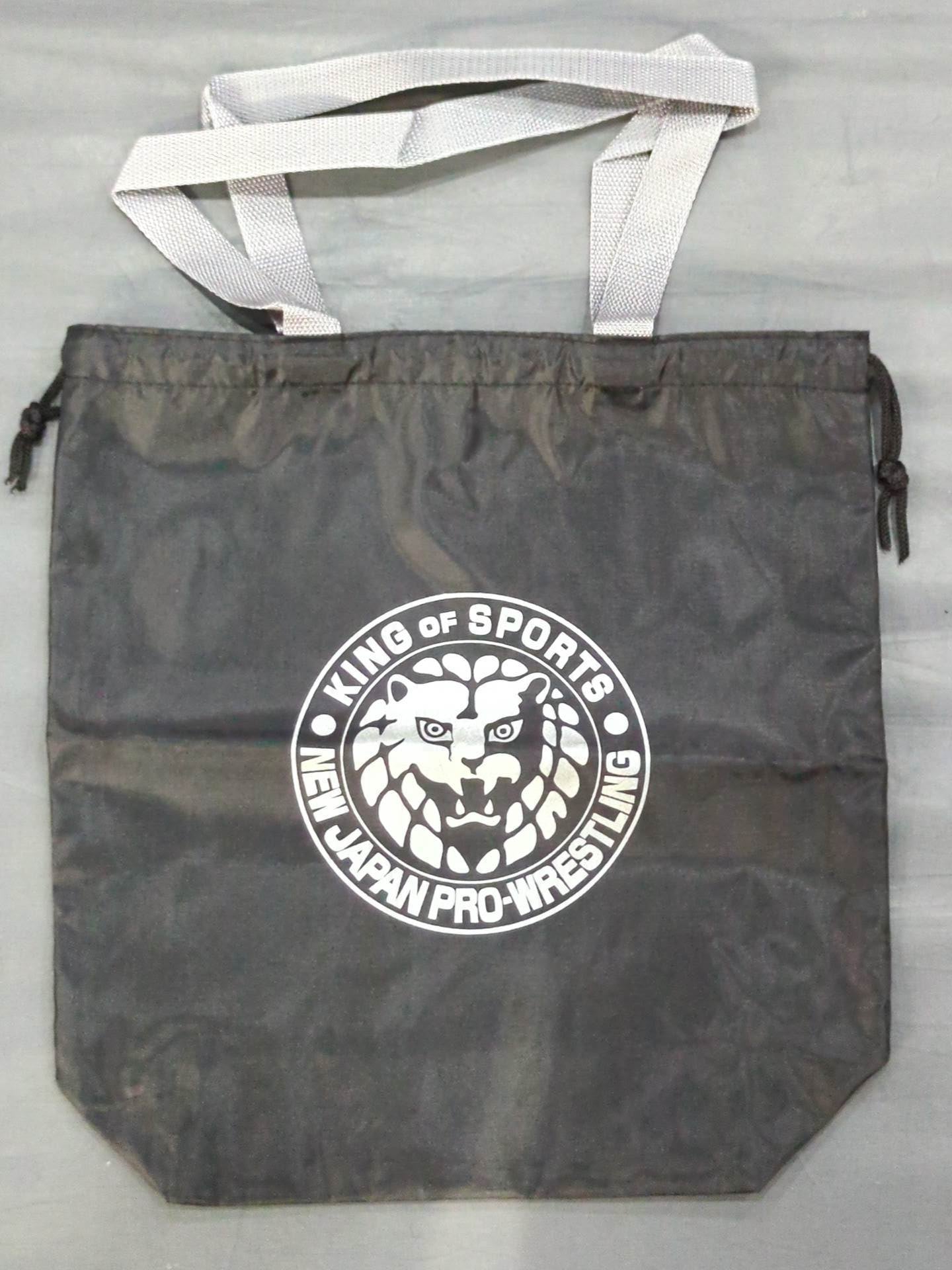 Lion Mark Drawstring Nylon Tote Bag