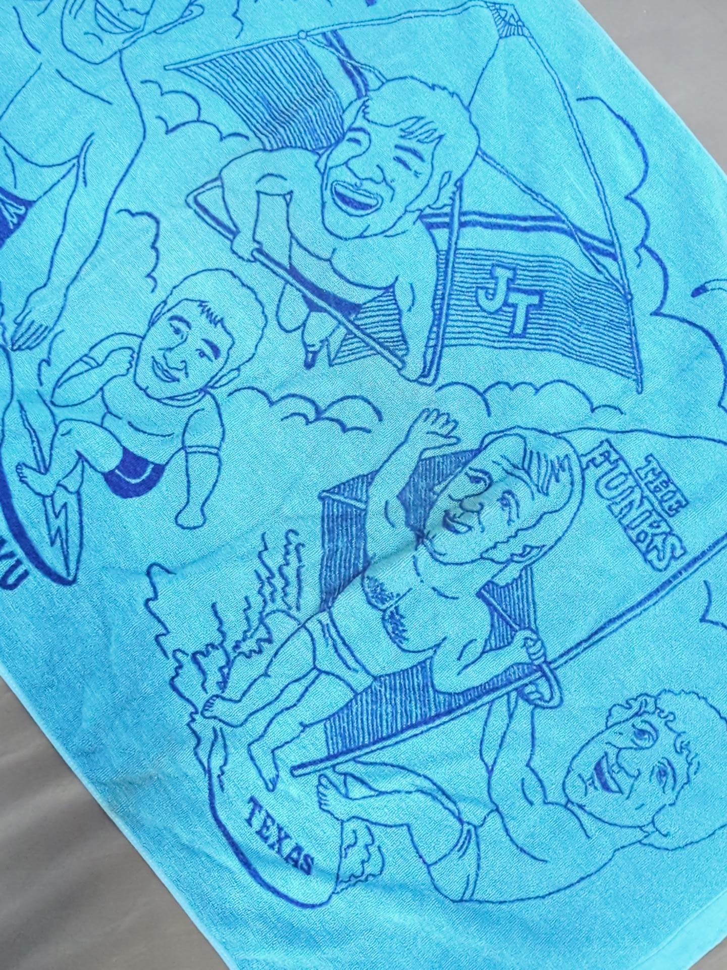 All Japan Pro Wrestling "fighters Illustration" Bath towel (vacation)