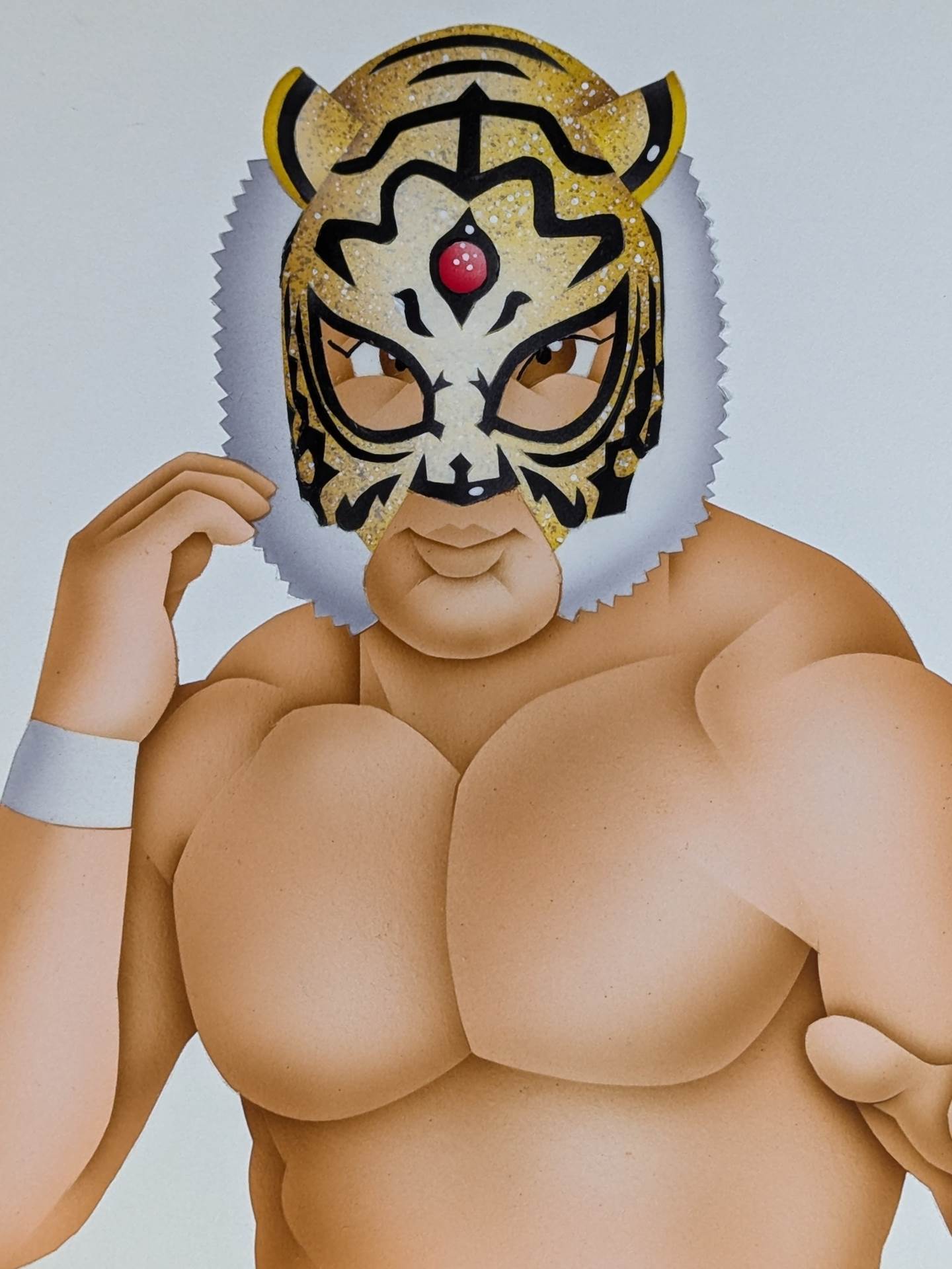 ★ Nagatoshi Sakai 's original painting work ★ "Four-dimensional killing method" The first tiger mask (reverse goat)
