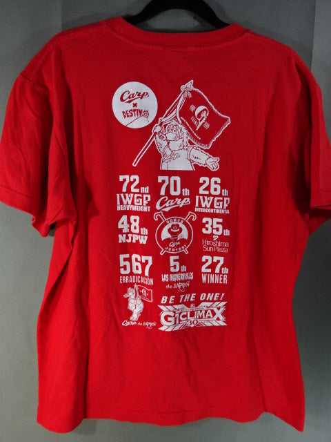 Hiroshima Toyo Carp × Tetsuya Naito Collaboration 2C7070245 T-Shirt (2) (Red)