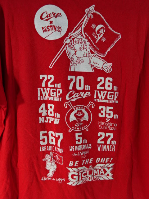Hiroshima Toyo Carp × Tetsuya Naito Collaboration 2C7070245 T-Shirt (2) (Red)