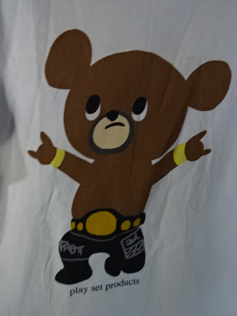 Muto Keiji  Muto Bear T-Shirt (6) (All Japan) Pro Wrestling  / White)