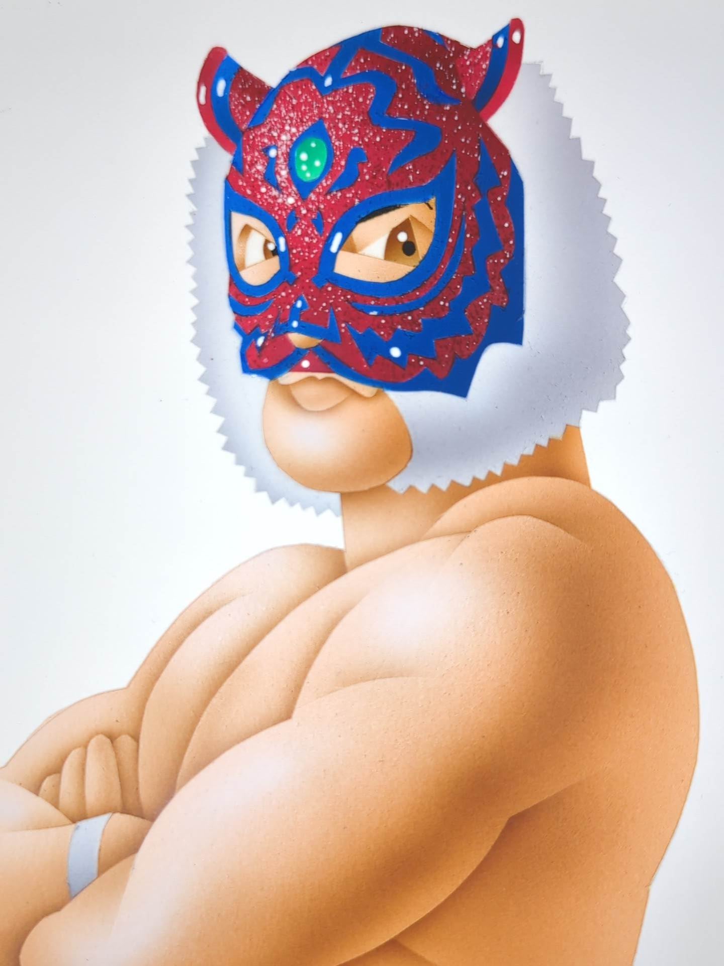 ★ Nagatoshi Sakai 's original drawing work ★ "The Legend of Misawa Tiger" 2nd  Tiger Mask (NWA World Heavyweight Championship Fight)